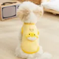 Gilet per cani domestici giallo traspirante con design pulcino carino anello guinzaglio - Taglia S / Pulcino giallo