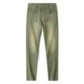Herren schmale Passform gewaschene Jeans, lässige Stretch-Hose in Grün für den Alltag. - 30 / Armeegrün