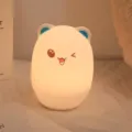 Cute cartoon animal silicone night light with rechargeable battery and warm soft glow effect - Cute Cat Silicone / AAA电池款