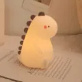 Cute cartoon dinosaur silicone night light with warm soft glow for bedroom decor - Dinosaur Silicone