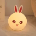 Cute silicone cartoon rabbit night light with soft warm glow for nursery bedroom decor - Cute Rabbit Silicone