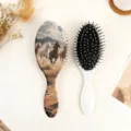 Hair detangling massage brush featuring a running horse pattern design, anti-tangle hair care tool. - Horse