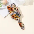 Détail de brosse à cheveux coussin floral peinture à l'huile rétro, peigne massant. - Style A