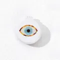 Compact foldable hair brush with mirror evil eye design portable travel pocket comb. - Style A