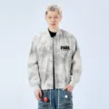 Uomo giacca bomber ricamata casual primavera elegante streetwear moda tendenza top cool - Taglia M / Albicocca