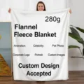 Custom flannel fleece blanket for DIY printing, soft cozy throw blanket for sofa bed nap. - 75*100cm / 1