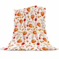 Morbida coperta in pile con zucche autunnali, plaid leggero in flanella per letto e divano. - Modello 5