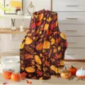 Coperta in flanella autunnale con zucche morbida e calda coperta da letto e divano decoro - Stile 7
