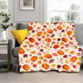 Coperta flanella zucca autunno, plaid divano peluche morbido, variante biancheria accogliente. - Stile 9