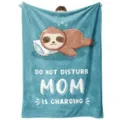 Flannel blanket with cute sleeping sloth print, warm cozy gift for family members. - Style 3 / 70X100cm