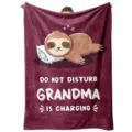 Cozy flannel throw blanket featuring a cute sleeping sloth design for ultimate comfort. - Style 6