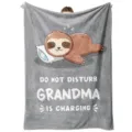 Flannel blanket cozy soft sloth design warm throw for couch bed resting gift family member 50x60 - Style 7