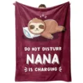 Cozy flannel throw blanket featuring cute sleeping sloth design and funny quote for family gift. - Style 10