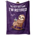 Funny sloth fleece blanket, soft retired theme flannel throw for home bedroom relaxing. - Style 18