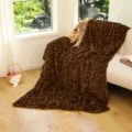 Coperta in flanella con stampa leopardata, morbida coperta in peluche per divano accogliente. - Leopardo scuro / 75*100cm