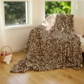 Coperta in Flanella con Stampa Leopardo Morbido Plaid per Divano Calda Coperta Letto - Leopardo chiaro / 75*100cm