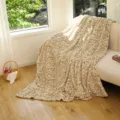 Coperta in flanella stampata leopardata, morbido plaid fantasia latte per divano. - Leopardo Beige / 75*100cm