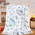 Coperta in flanella soffice con motivo di zucca blu, plaid leggero e confortevole per letto. - Stile 10