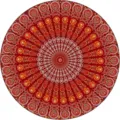 Round red mandala beach towel bohemian tapestry printed mat fabric cover style new item - ST-HHYF-2