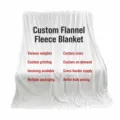 White flannel fleece blanket solid color soft warm cozy throw blanket for home bed couch - Custom Design Service