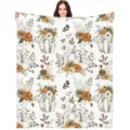 Coperta in flanella peluche con zucche autunnali, plaid morbido e leggero per biancheria da letto. - Stile 17