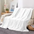 Couverture polaire en flanelle blanche douce plaid douillet pour canapé lit salon confort. - 80x120 (260g/m² flanelle) / MT268082-0