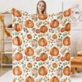 Coperta Flanella Zucca Fiori Morbida Leggera Calda Letto Decorazione per la Casa Autunno - Stile 20