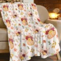 Morbida coperta in flanella con stampa zucca autunnale, plaid accogliente per divano e letto. - Stile 21
