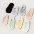 Femmes chaussettes basses invisibles filet été fin respirant couleur unie chaussettes courtes - Taille unique / Blanc