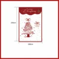 Red Christmas tree blanket flannel cozy throw blanket for holiday home decor living room - Red Bow Christmas Tree (Double-Sided Fleece, Single-Sided Print) / 70*100CM