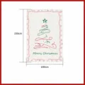 Christmas tree flannel blanket with red border festive home decor soft warm throw rug - Red Circle Christmas Tree (Double-Sided Fleece, Single-Sided Print) / 70*100CM