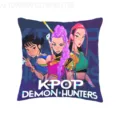 Kpop demon hunters printed linen throw pillow cover square cushion case sofa home decor - 40*40 / BZ1-SMZ10