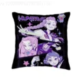 K-pop demon hunter anime print throw pillow cover, stylish purple design for sofa decor. - BZ1-SMZ20
