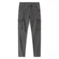 Dunkelgraue Herren Stretch Cargo Jeans mit vielen praktischen Taschen, Hauptansicht. - XS-29 / Grau