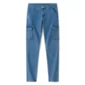 Herren blaue Cargo Jeans Hose elastische Freizeithose mit mehreren Taschen im Alltag - XS-29 / Blau