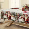 Kersttafelkleed feestelijke tafelhoes met Kerstman en sneeuwpop decoratie voor de eettafel. - ZB697-11 Stijl