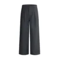 Graue Herren Wollhose mit weitem Bein, elegante gefaltete Anzughose für Herbst und Winter. - S / Grau