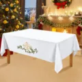 Witte kersttafelkleed met elegant geborduurd kruis en olijftak ontworpen voor de eettafel. - ZB697-16 Stijl