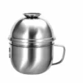 tazza per noodles istantanei in acciaio inox 15cm schiscetta con manico e coperchio - Coppa per Fast Food / Acciaio inossidabile 201