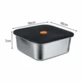 Large capacity stainless steel food storage container with airtight lid for kitchen and fridge. - 410 Stainless Steel (1700ml) / Silver