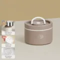 Boîte à bento isotherme en acier inoxydable marron de 620ml avec design étanche pour les repas. - Grand 620ml Seul / Café Brun