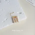 Vergoldete Zirkon Buchstaben M Ohrringe, schickes minimalistisches Design für Alltag. - Buchstabe M(4020) / Gold