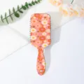 Retro floral print paddle hair brush for detangling and smoothing dry or wet hair daily use. - Letter B