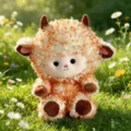 Peluche pecorella riccia soffice carino piccolo agnello animale di peluche compagno. - 20cm / Giallo ocra