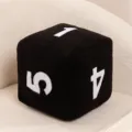 Cuscino in peluche nero a forma di dado, morbido giocattolo quadrato per divano casa. - 12cm / Numeri Neri