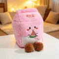 Simpatico peluche a forma di cartone di latte rosa, cuscino animale anguria per bambini. - Piccolo/0.15kg / Cartone del latte - Rosa