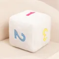 Cuscino a dado in peluche bianco, grazioso cuscino imbottito a cubo per divano casa. - Numeri Bianchi