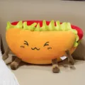 Cute cartoon food plush toy taco doll funny plushie soft stuffed pillow gift for girls. - Hot Dog 45cm / 0.55kg