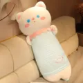 Cute ice silk rabbit long bolster plush toy sleeping companion soft doll for bed leg pillow - Cooling Dot Cat / Plump Style Length About 90cm [With Zipper Removable and Washable]
