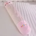 Cute cartoon long bolster pillow, pink striped body with sweet animal design for sleeping. - Total Length Approx. 90cm 0.85kg / Pink Pig